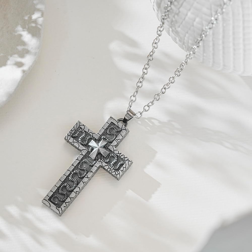 Amazon.co.jp: KUAUTD 3Dプリントクロスネックレス、ダーク