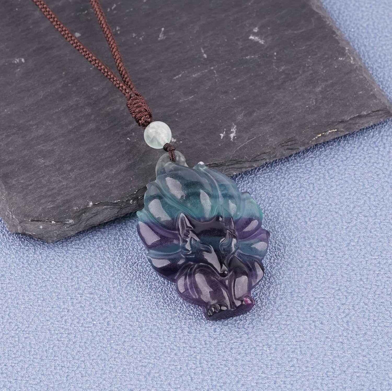 ASGIFT Black Obsidian Necklace Healing Crystal Stone Amulet Protection Pendant with Adjustable Rope Necklace Birthday Christmas Gift for Men Women - Image 2