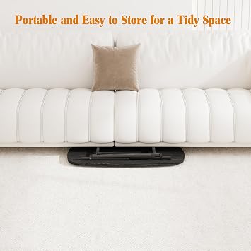 Oval CoffeeTable,Small Folding Coffee Tables For Living Room,Black | Home Office,Mid Century Modern Furniture,Tea Table,Side Table,Foldable Floor Desk for Small Space,80x40x45cm