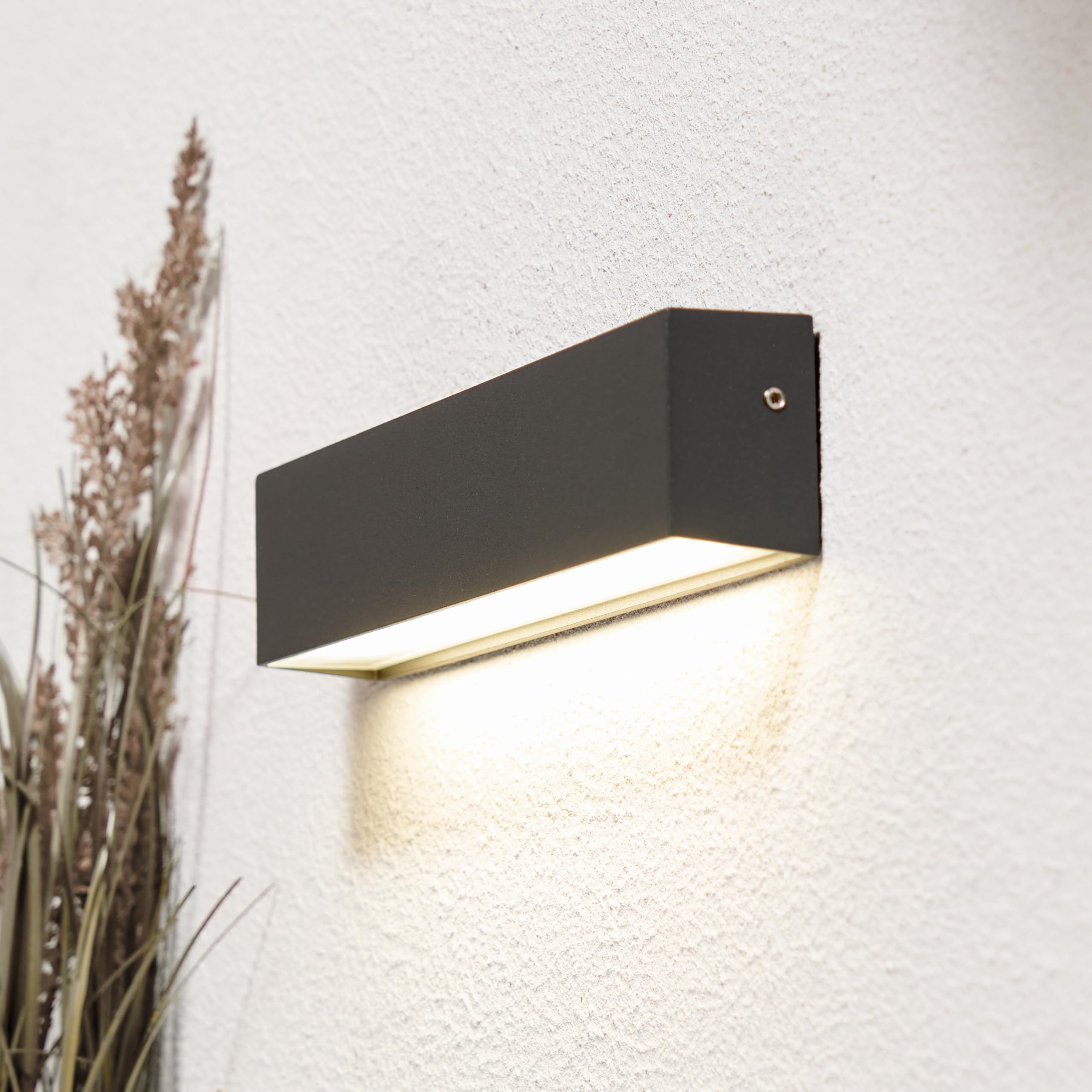CGC Lighting Outdoor Outside Exterior Wall Light Built in 4000k LED's (Black Aluminium)