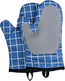 1 para rękawic do piekarnika żaroodporne silikonowe rękawice do piekarnika antypoślizgowe bawełniane pikowane kuchenne silikonowe rękawiczki łączenie silikon izolujące ciepło rękawice do piekarnika garnków gotowanie pieczenie grilla grilla mikrofalówki