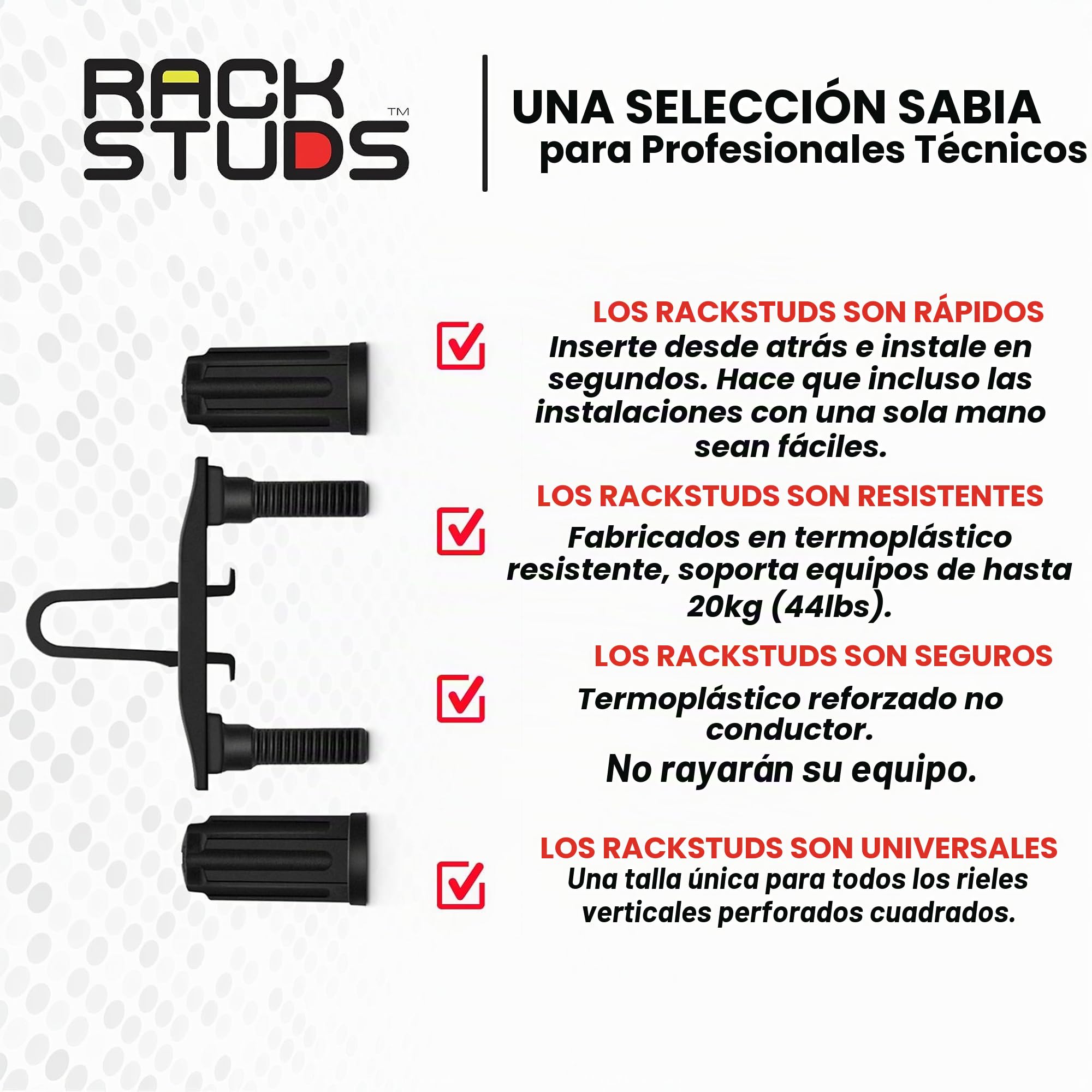 DUO50 1RU Series II Rack Mount Solution - Effortless Alternative to Traditional Rack Screws and Cage Nuts & Server Rack Screws Ideal for Server Hardware Setup - 50 Pack, Universal Version