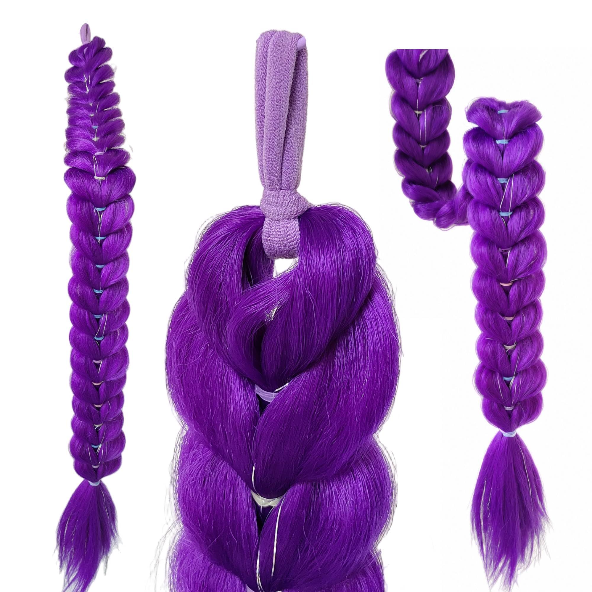 Purple Braids for Kpop Hair Party Birthday Ponytail Hair Extensions