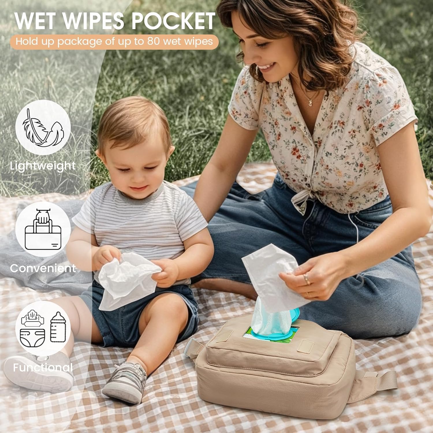 G4Free Small Diaper Bag for Baby Girl and Boy, Mini Sling Diaper Bag Fanny Pack with Portable Changing Pad - Image 3