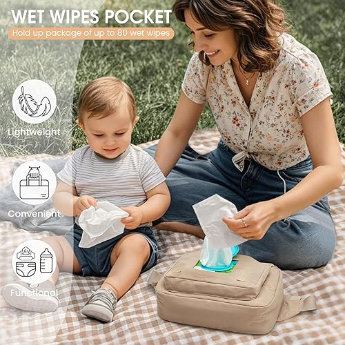 Miniatura 3 de G4Free Pequeña bolsa de pañales para bebé niña y niño, mini bolsa de pañales cruzada con cambiador portátil