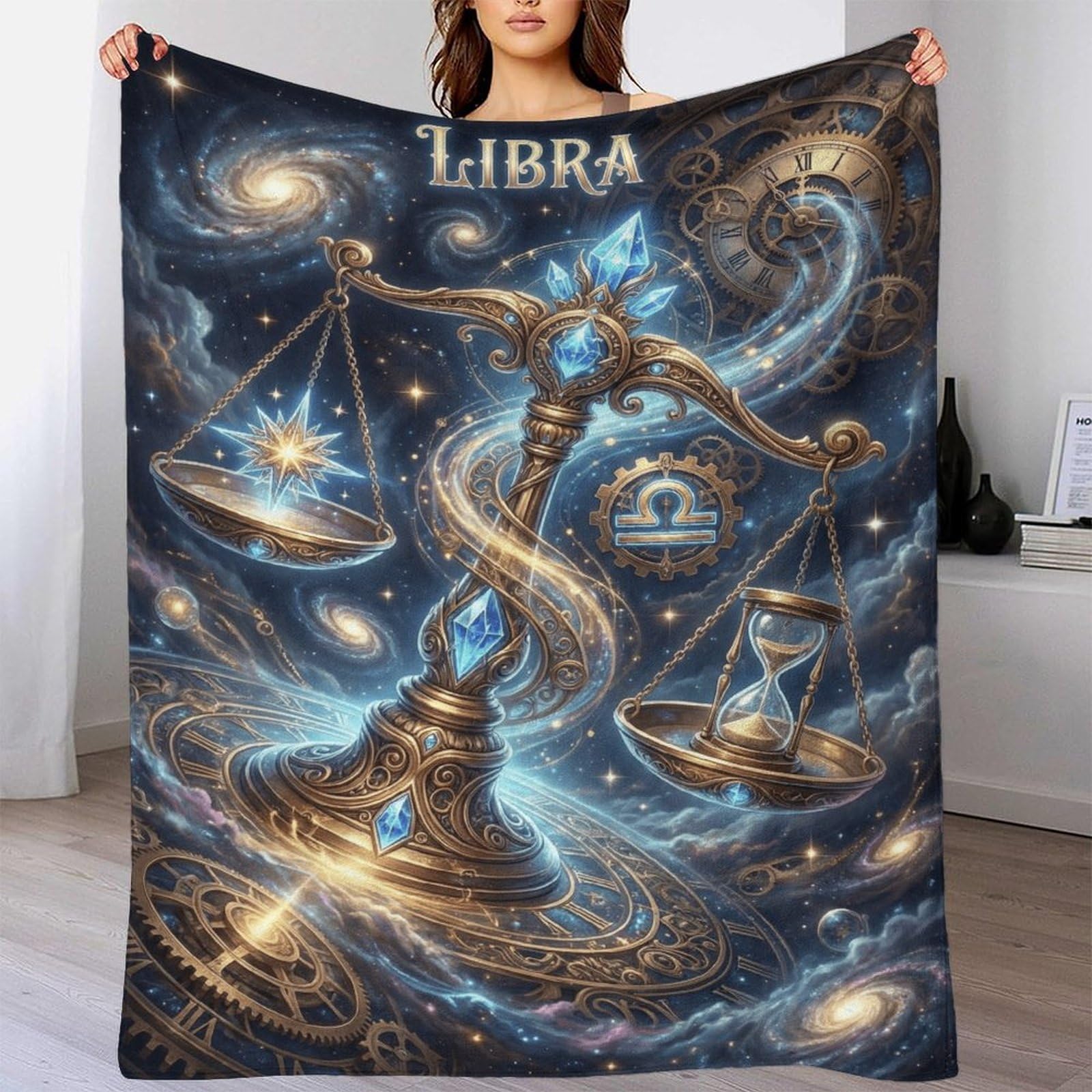 W7C8U2X3 Libra Zodiac for for Flannel Throw Blanket, Reading Couch Use