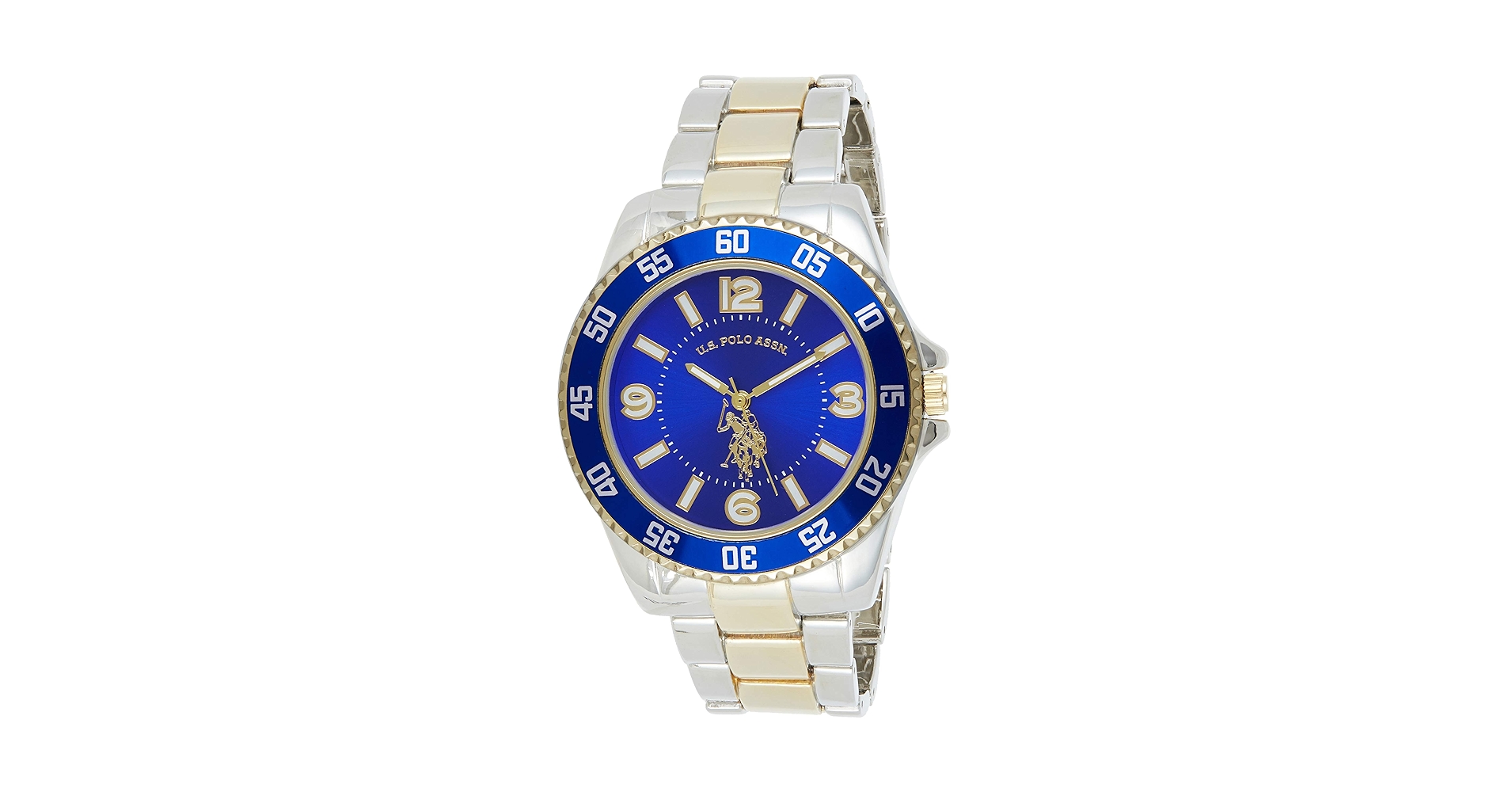 Amazon.com: U.S. Polo Assn. Men's Two-Tone Watch with Royal