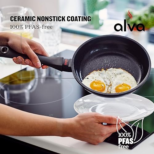 Miniatura 4 de ALVA Sartén antiadherente Energy de 8 pulgadas, sartén antiadherente de aluminio fundido para cocinar, sartén para tortilla, sartén eléctrica,