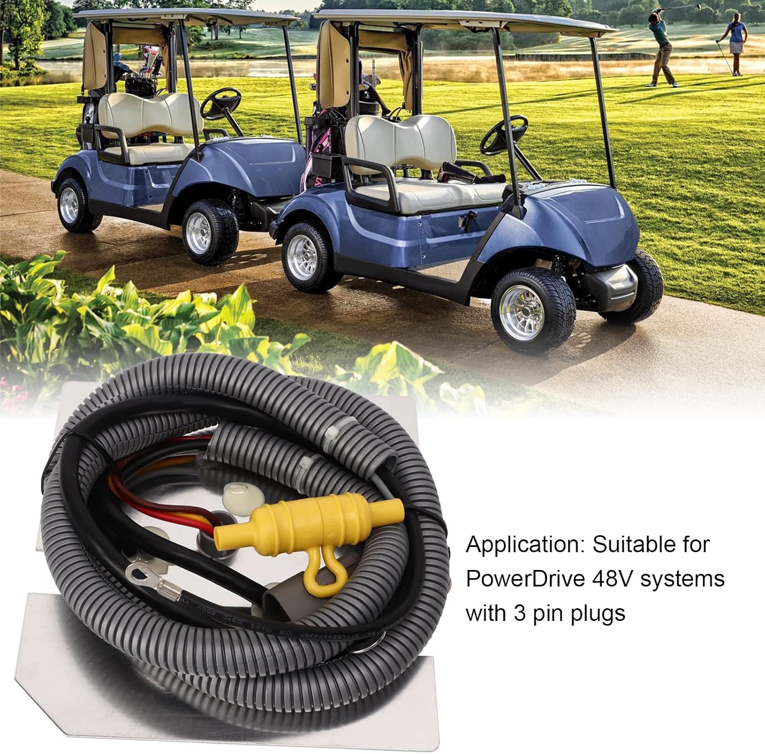 Golf Cart On Board Computer Computer with Club Car DS 1998?2004, Golf Cart OBC for PowerDrive 48V Systems with 3 Pin Plug, OE 101909901