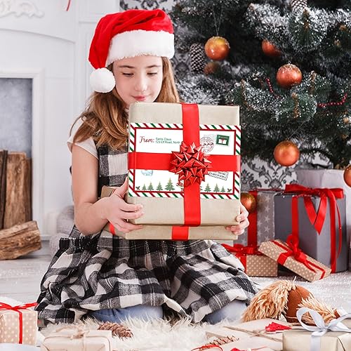 Miniatura 4 de RINOLY Juego de 8 cartas de Santa Claus, letras oficiales de Navidad y certificado de Santa Claus, incluye carta de escritura, certificado de lista