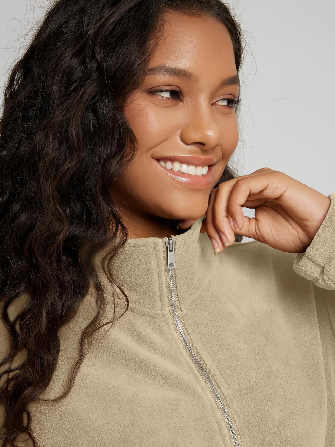 ODODOS Women's Polar Fleece Full-Zip Jacket – Soft Warm Winter Essential Long Sleeve Outerwear with Pockets - Image 5