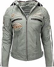 URBAN 5884 Motorradjacke Damen Mit Protektoren, Damenjacke aus Lammleder, Protektoren für Rücken, Schultern und Ellenbogen