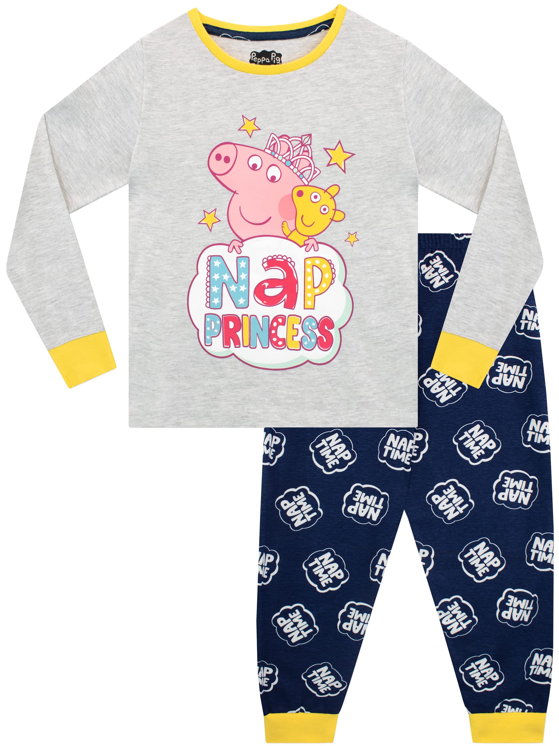 Peppa Pig Girls Peppa Pig Pyjamas Nightwear For Kids Grey 6 to 7 Years