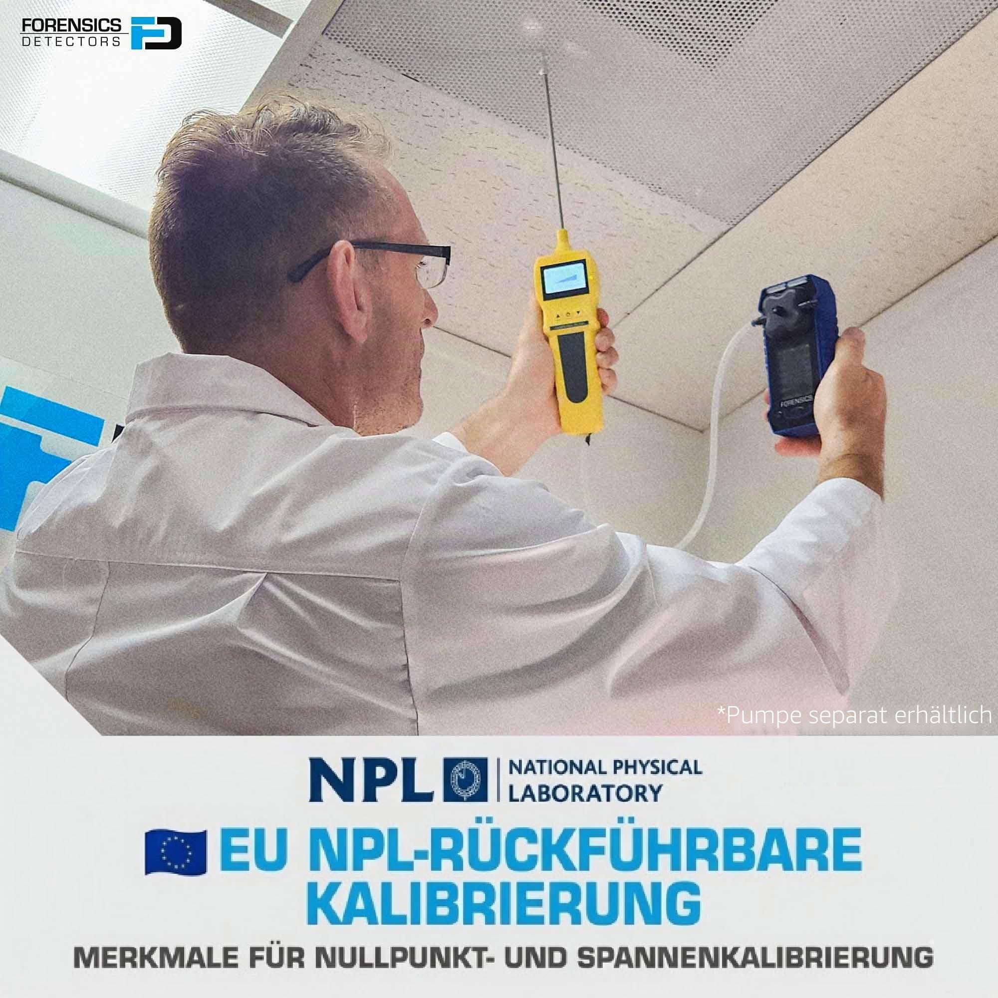 4-Gas-Messgerät | O2, CO, H2S, LEL | EU-Kalibrierzertifikat | Farbdisplay | Wiederaufladbarer Lithium-Ionen-Akku