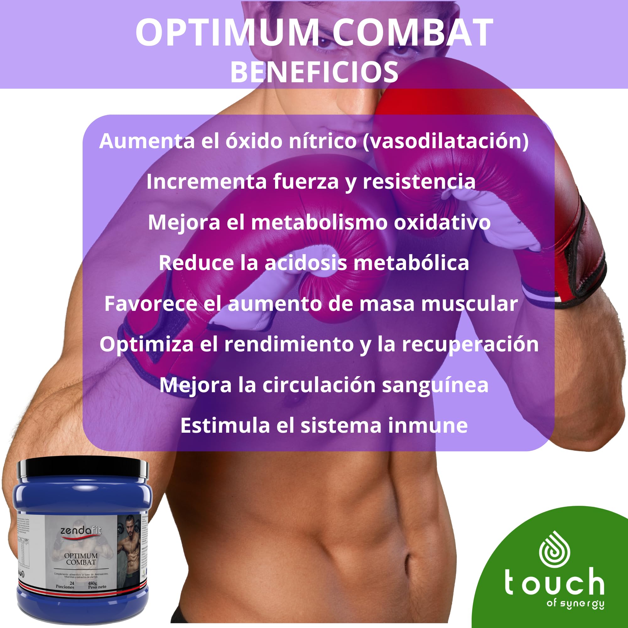 ZENDAFIT - Optimum Combat - 480 Gramos - Fórmula Inmunitaria con Vitamina C, Zinc, Equinácea y Propóleo - Refuerza las Defensas Naturales y la Salud Respiratoria