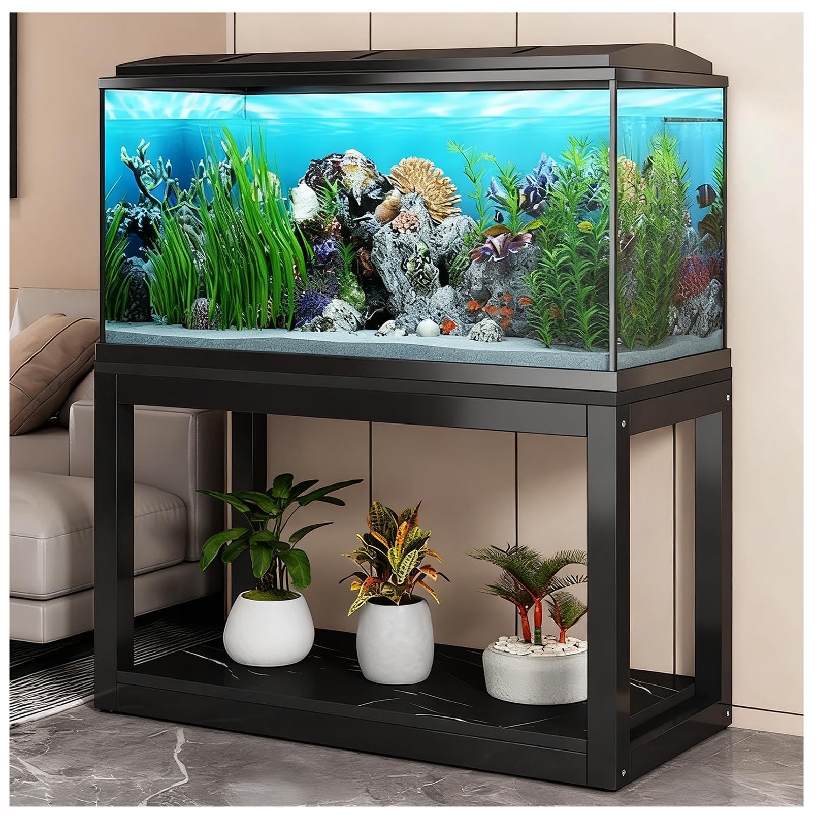 Support d'aquarium en métal multi-tailles et étagère pour terrarium à reptiles