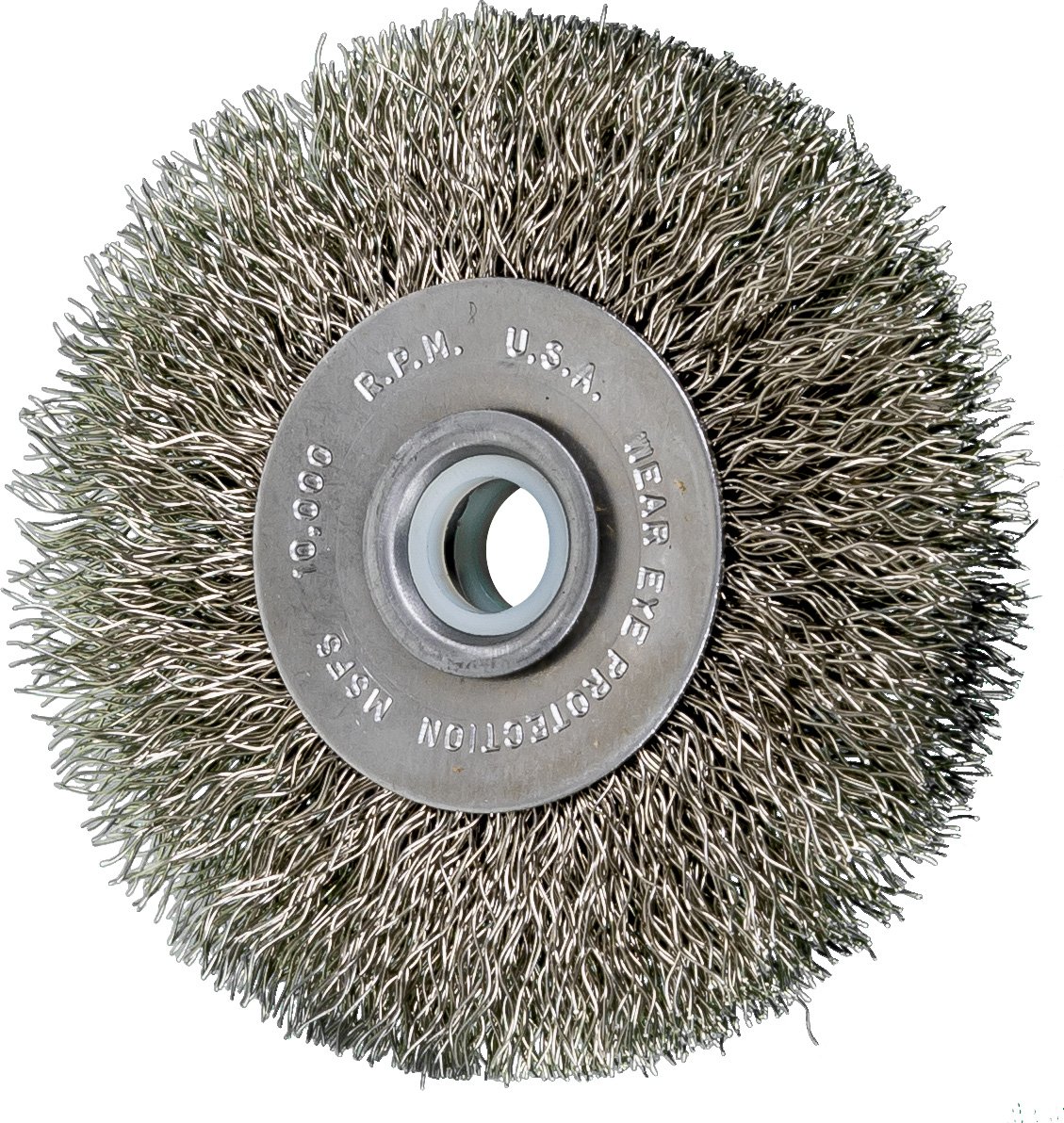 PFERD 80332 Narrow Face Crimped Wheel Brush, Stainless Steel Wire, 3