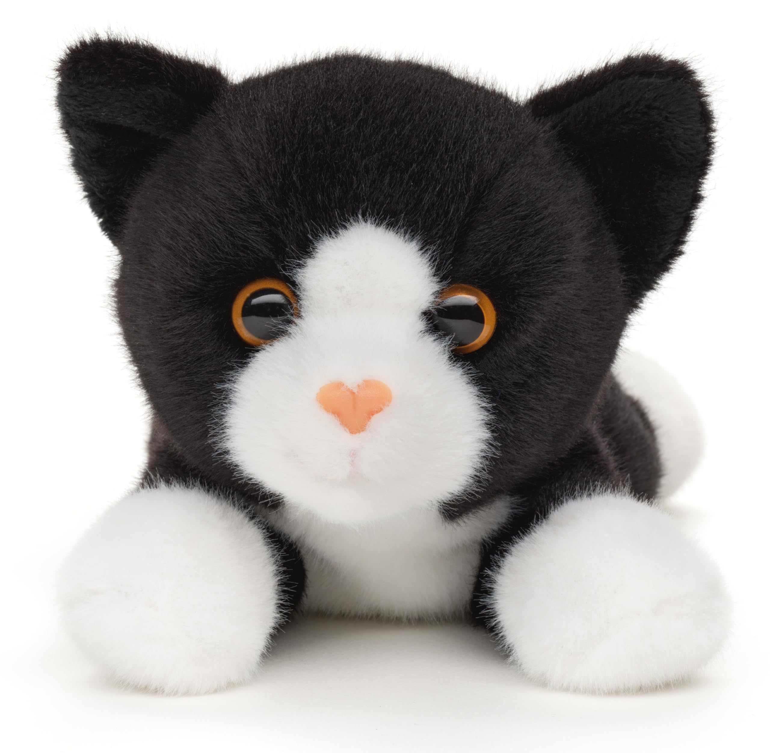 Uni-Toys - Gato Blanco y Negro, Tumbado - 20 cm (Longitud) - Peluche
