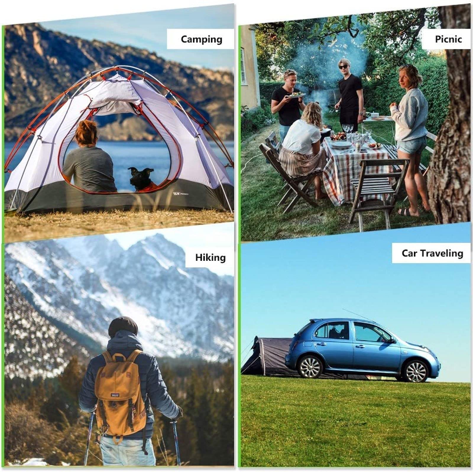 ZXCVB Esterilla Camping,Colchones Camping Autohinchable,Colchoneta Inflable Ultraligera Y Portátil para Camping | Exteriores | Playa | Viajes,Green