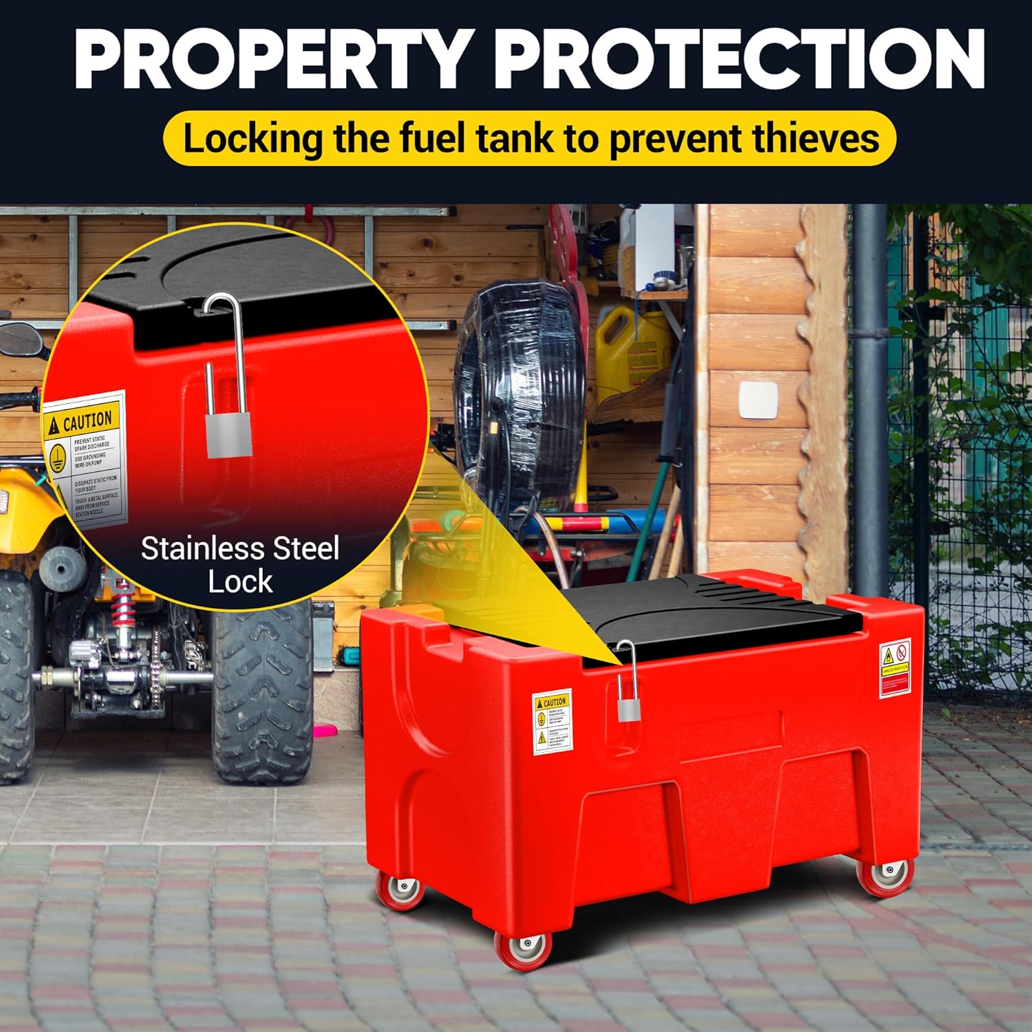 Portable Diesel & Gasoline Transfer Tank, 40 Gallon 3.7 GPM Flow Rate Fuel Tank with 12V Electric Transfer Pump, 13.1 ft Hose Diesel Transfer Tank for Easy Fuel Transportation, Red