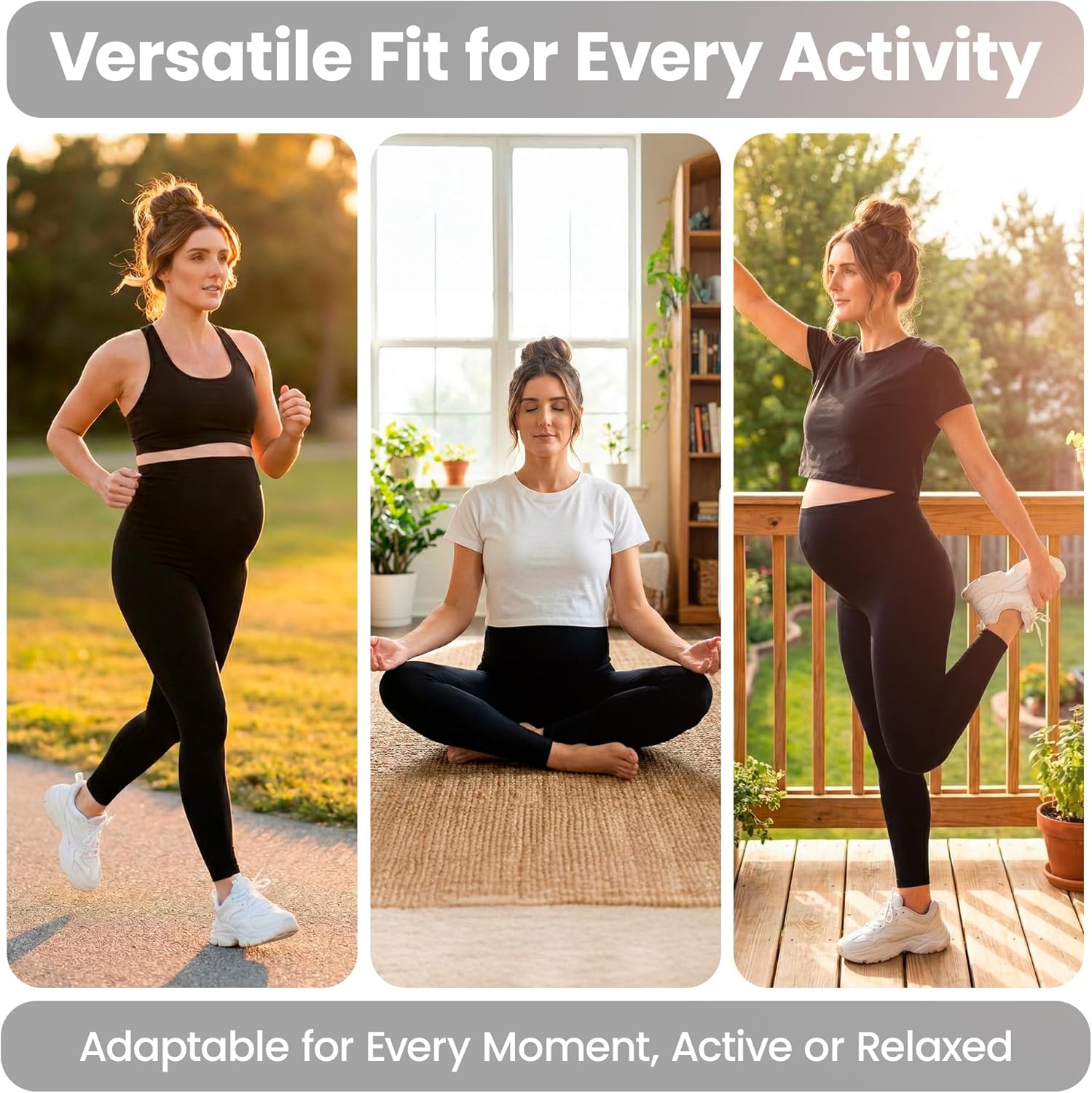 Maternity Leggings for Women Over The Belly Support Ultra Soft Pregnant Woman Yoga ... - Image 5