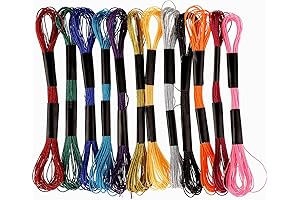 12-Skein Metallic Embroidery Floss (Glitter Embroidery Thread)