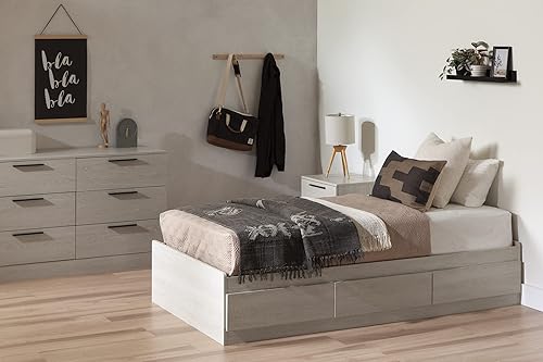 Miniatura 4 de South Shore Step One Essential Mates - Cama con 3 cajones, tamaño individual, roble de invierno