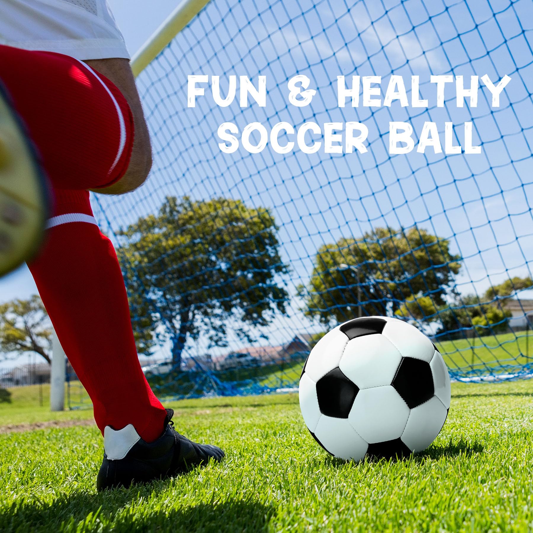 INPODAK Größe 4 Fußball,Schwarz-Weißer Fußball mit Handpumpe,Fußbälle für Kinder ab 8 Jahren,Fußbälle für das Jugendtraining, Outdoor-Bälle für den Garten, Rasen und Spielplatz