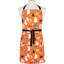 Jubilee 100% Cotton Adjustable Bib Apron with 2 Pockets, Halloween Boo Crew