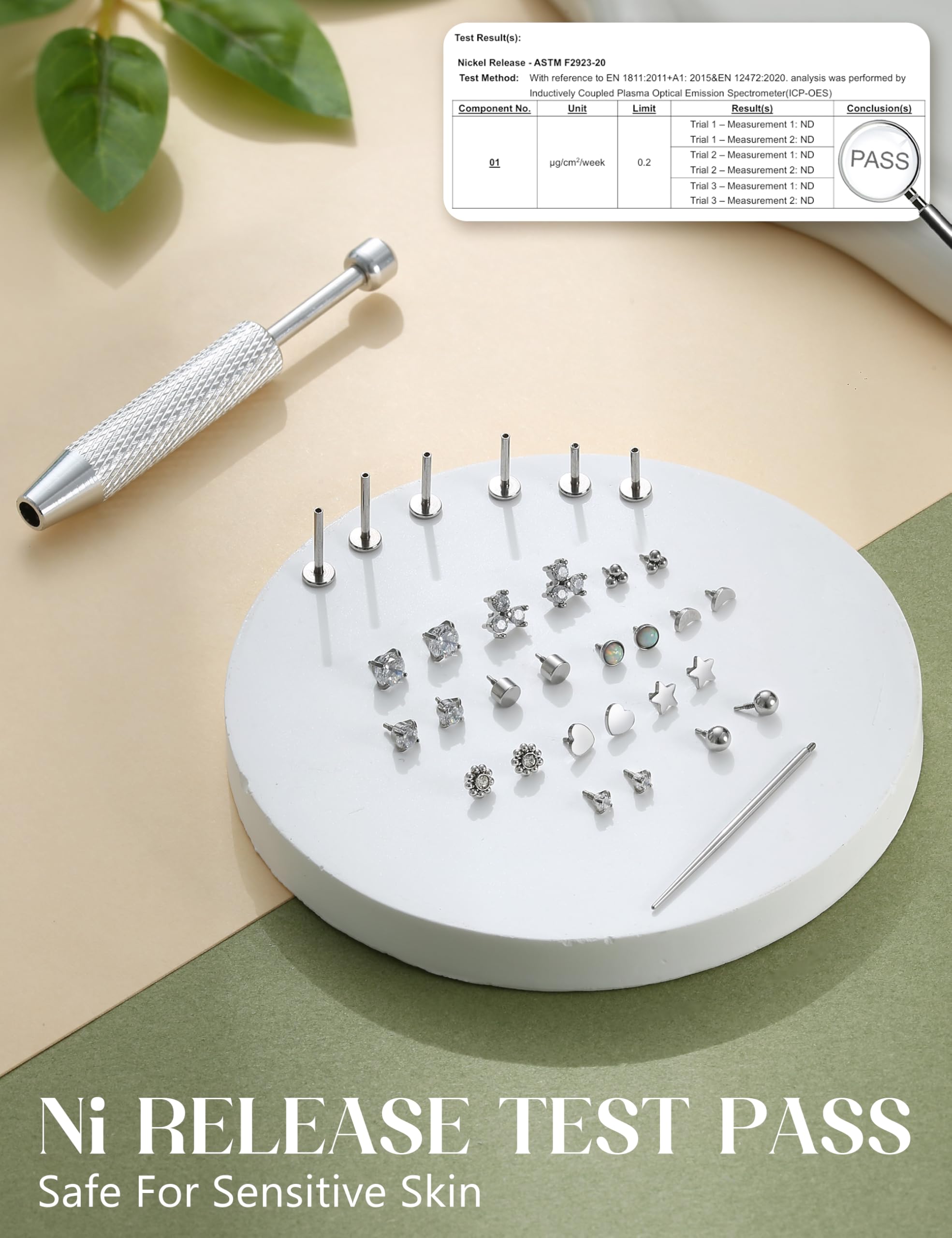Adramata Piercing Oreja Tragus Helix Labret Roscado Interno Labio CZ Hipoalergénico Medusa Pendiente Pequeño Conch Cartílago Oro Plata 6/8/10MM