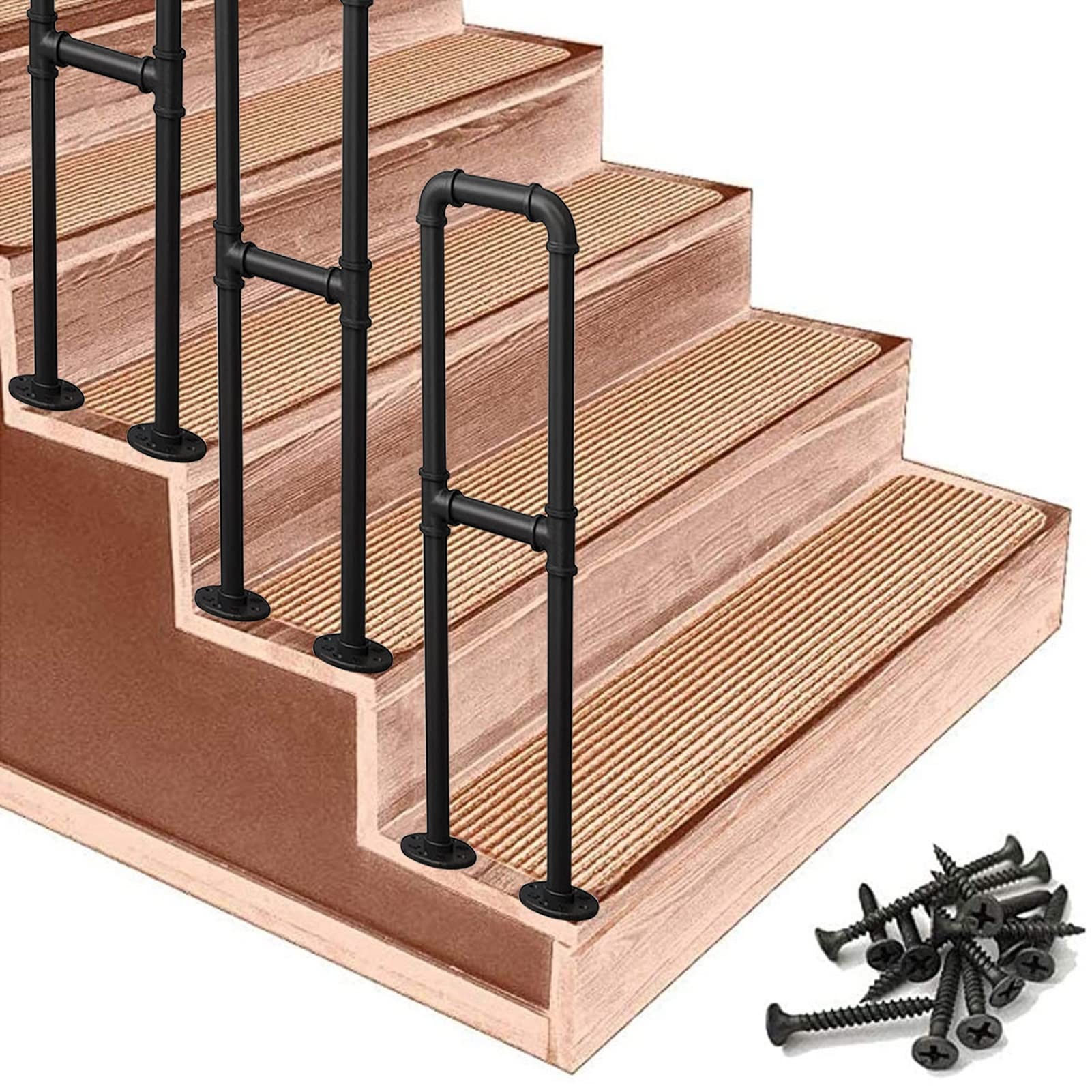 Barre de support de transition pour escalier extérieur et intérieur