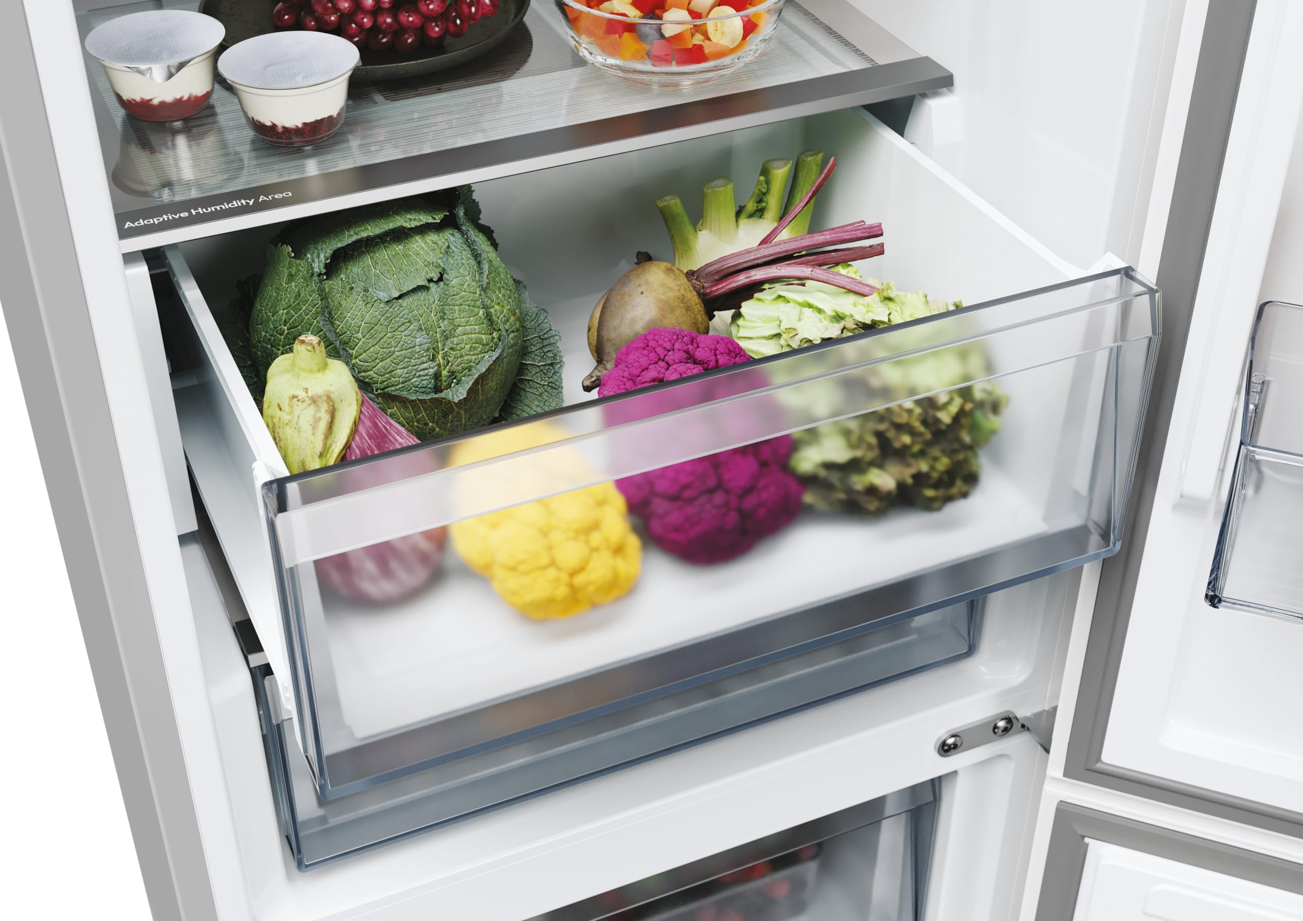 Candy - Réfrigérateur Combiné - 2 Portes - Classe Énergétique E - Technologie Total No Frost Circle+ - Inox - 289L (Frigo) + 120L (Congélateur) - 205 x 59,5 x 66,7 cm - Modèle CNCQ2T620EX