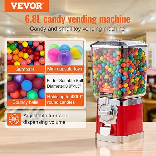 Miniatura 2 de VEVOR Máquina de chicles para niños, máquina expendedora de dulces caseros de 17 pulgadas de alto, dispensador de chicles de PC, máquina de chicle