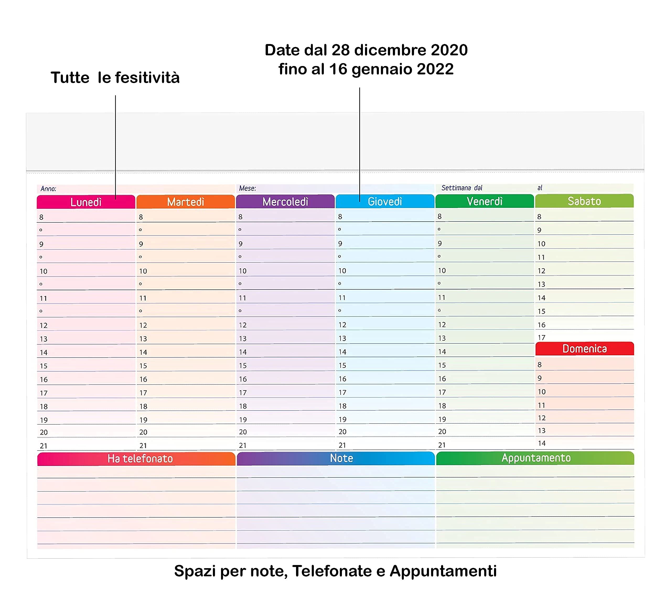 Planner Semanal De Mesa Espiral A4 52 Semanas | Brasil