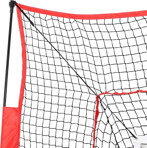 Miniatura 6 de Red de práctica de béisbol y softbol de 7 x 7 pies con zona de ataque de bateo y práctica de lanzamiento, bolsa de transporte y marco de arco de