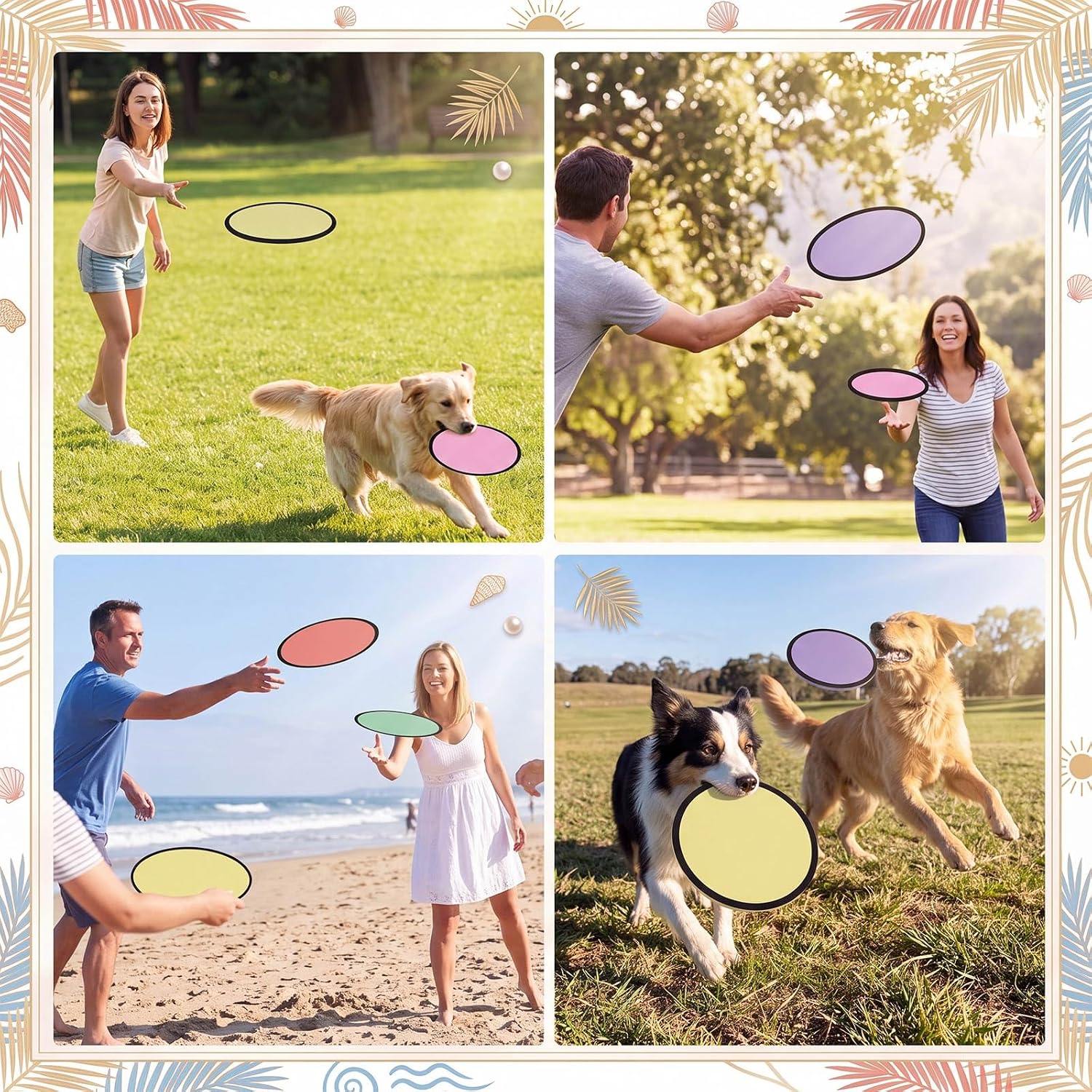 Gejoy Foldable Flying Disc Handheld Fan with Bag