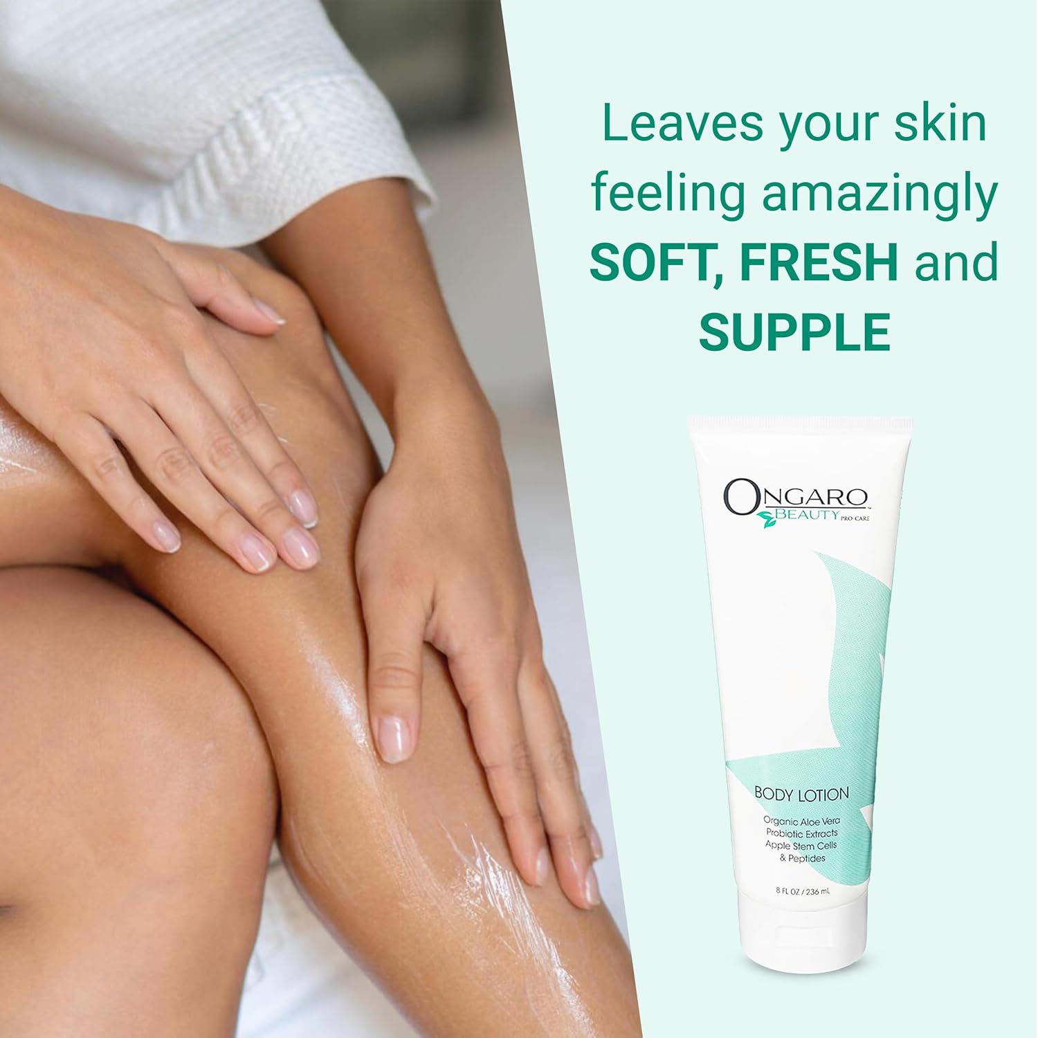 Ongaro Beauty Organic Body Lotion - Light Scent Body Moisturizer Skin Lotion, Moisturizing Care w/Aloe Vera, Cocoa Butter, Hyaluronic Acid, Shea Butter & Vitamin E, Lightweight, All Skin Types 8fl oz - Image 5