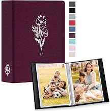 Lanpn Photo Album 4x6 50 Pictures 2 Packs, Small Mini Capacity Linen Photo Book Sets, Each Pack Holds 100 Top Loader Vertical Only Picture for Kids Boy Girls Purple
