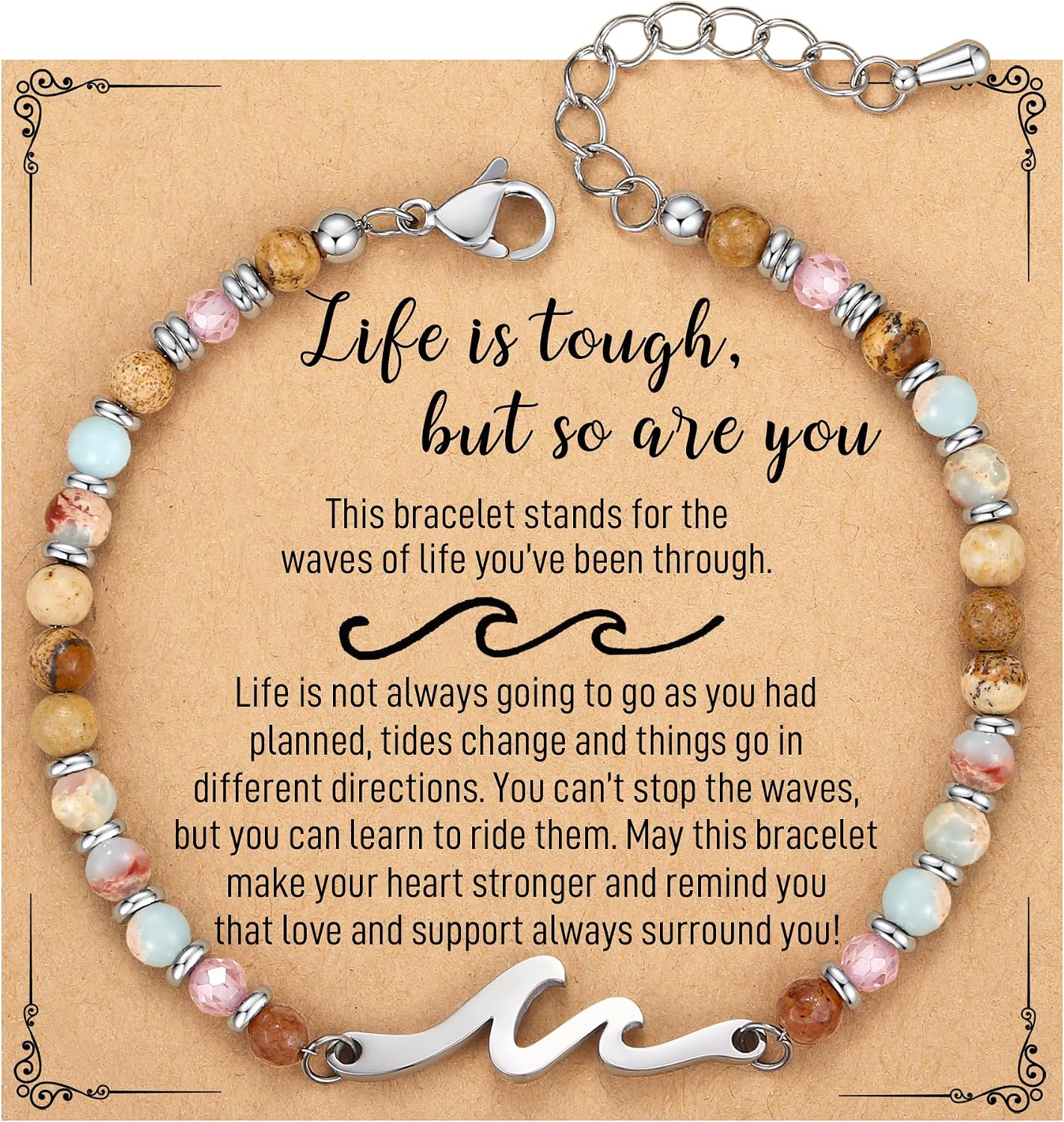 AryaHozel Wave Bracelets for Women, Graduation Gift for Her, Jewelry Gifts for Mom, Daughter, Best Friend, Sister | 13th 21st 30th 40th 50th 60th 70th Birthday Gifts for Women