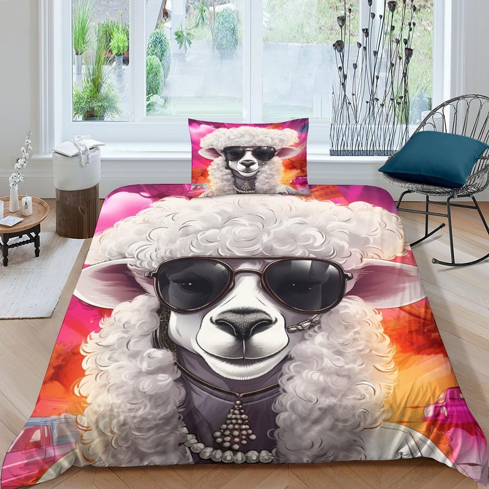 Parure de lit 135x200 cm en microfibre avec fermeture éclair Ewe