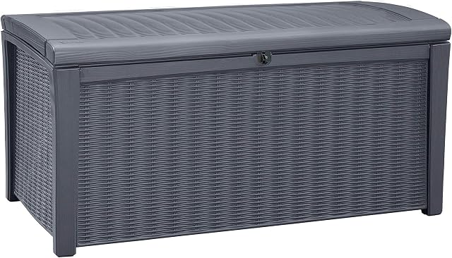 Keter Borneo Outdoor Storage Box Garden Furniture, 129.5 x 70 x 62.5 cm - Anthracite