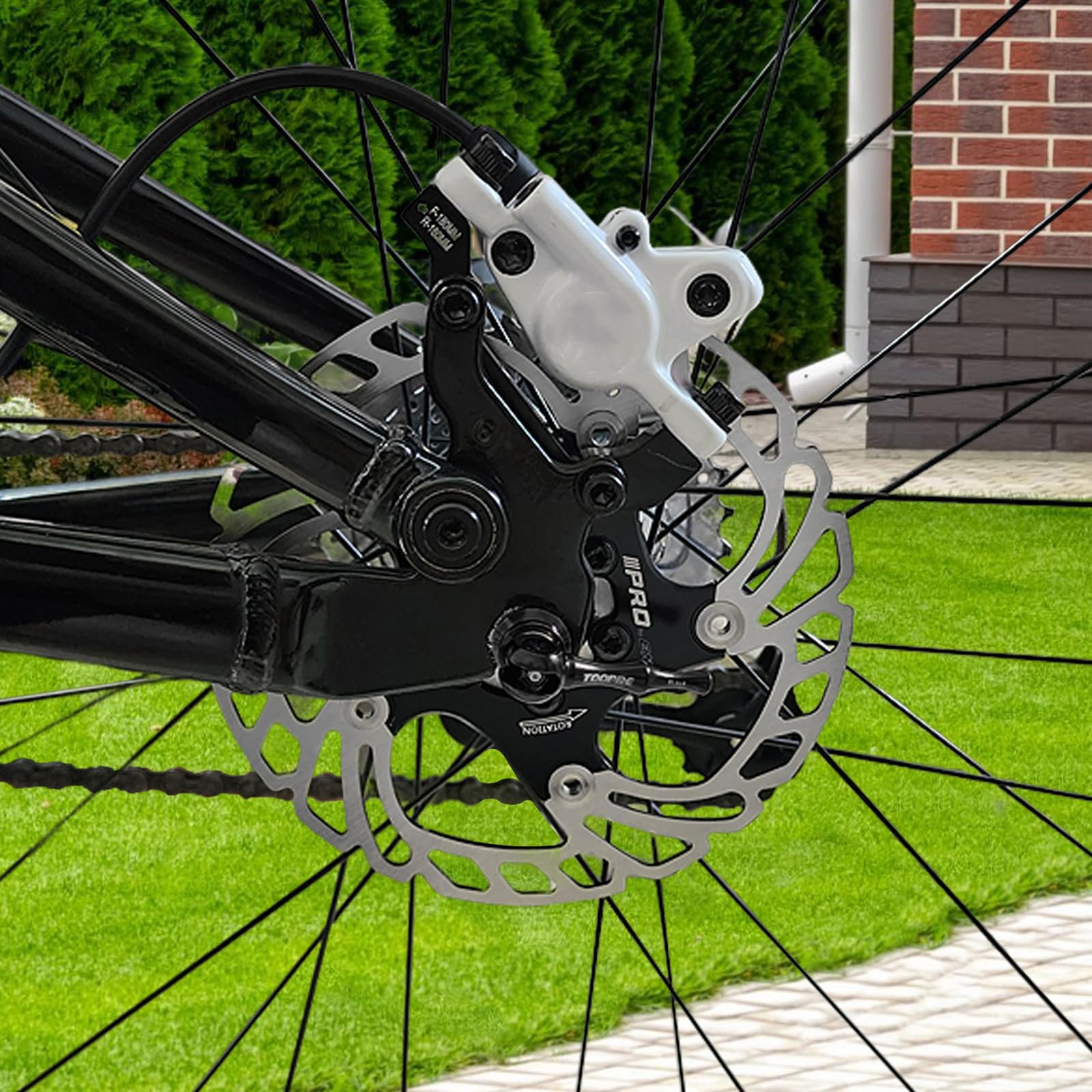 Disco de freno de bicicleta 160 mm 180 mm 203 mm disco de freno de bicicleta rotor de freno flotante adecuado para bicicletas de carretera, bicicletas de montaña, MTB, BMX (Negro, 203mm)