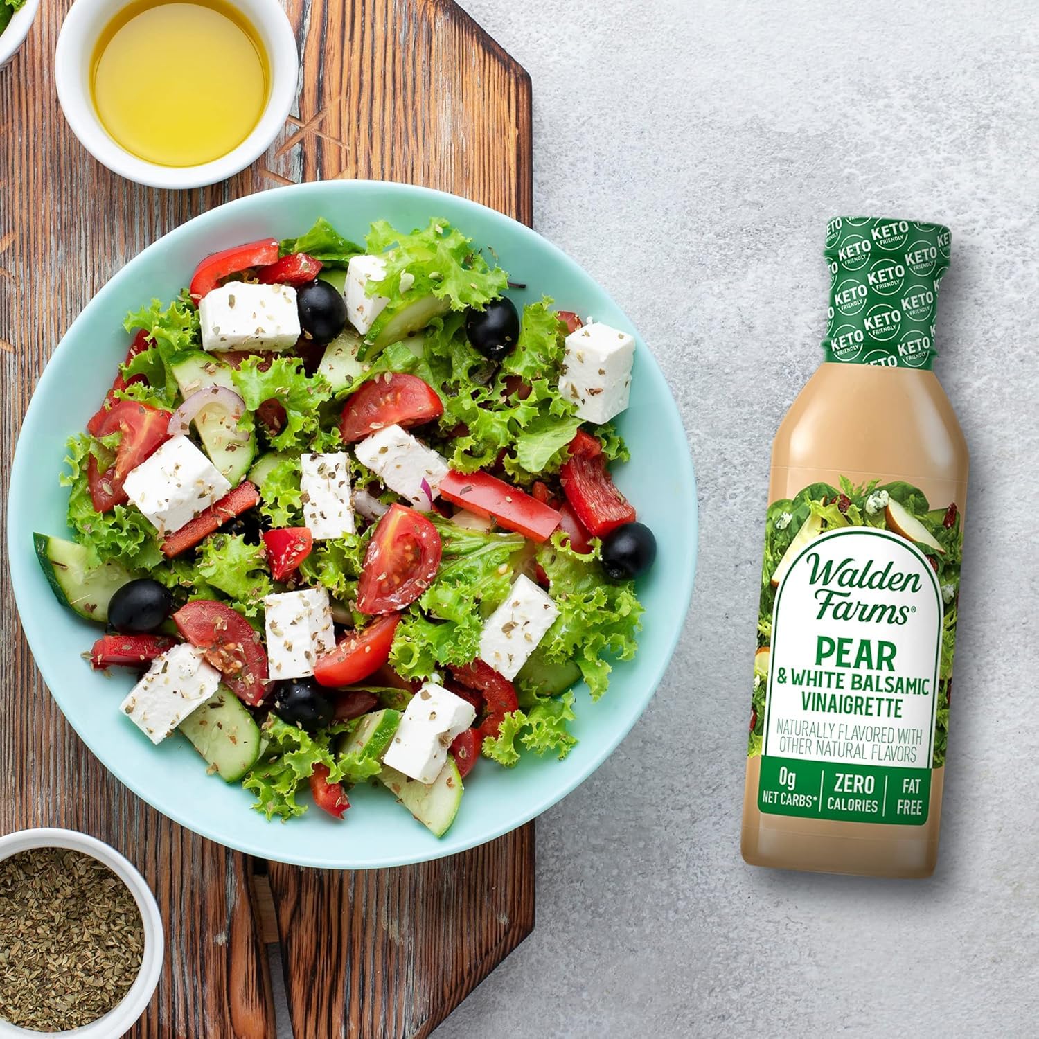 Walden Farms Pear & White Balsamic Vinaigrette – Calorie-Free, Gluten-Free, Low Carb, Keto-Friendly, Vegan, Sugar-Free Salad Dressing with Sweet Pear & Balsamic Flavor – 12 oz Bottle image 5