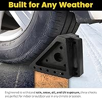 Vista 4 de MAXXHAUL 70472 Calzo de rueda de goma sólida resistente, color negro, paquete de 2, 8 x 4 x 6 pulgadas