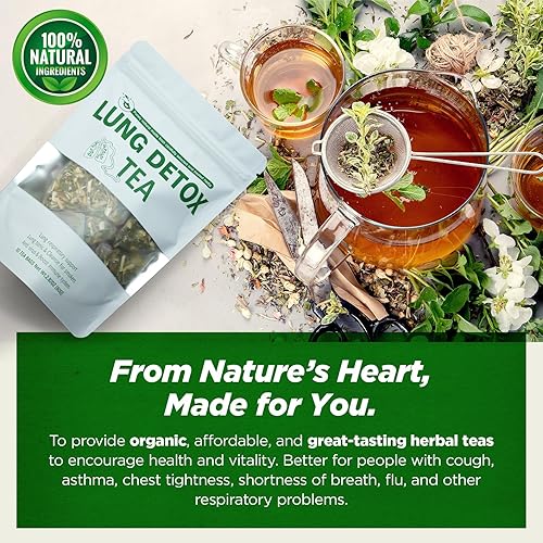 Miniatura 3 de Aromlife Té de desintoxicación pulmonar, para fumadores, desintoxicación y limpieza pulmonar, bolsas de té de hierbas, Flos Lonicerae, Radix