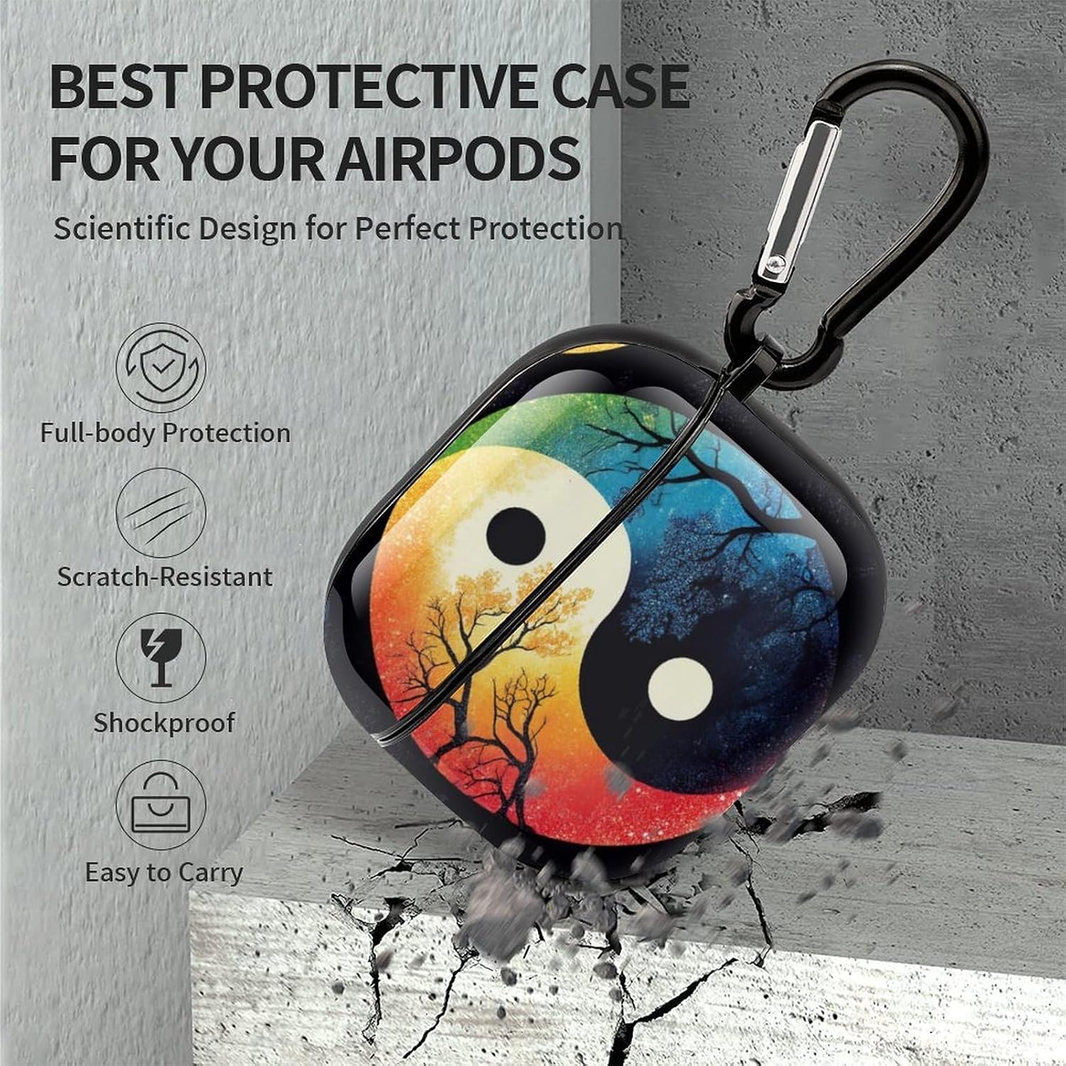 Colorful Yin Yangs Tree Hard PC Case for Air Pods 3rd image 5