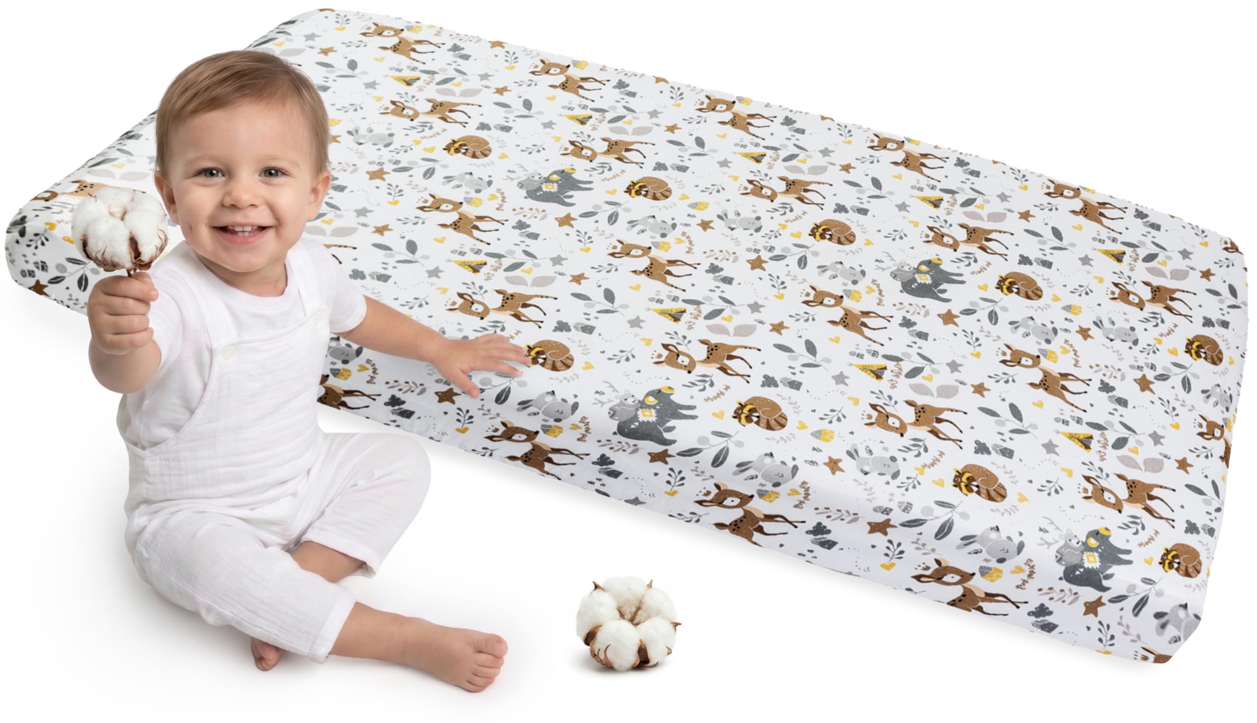 Medi Partners Spannbettlaken 60x120 Baby Bettlaken Kinderbett Spannbetttuch 100% Baumwolle - Fitted Kinder Sheet Bettwäsche Babymatratze Schlafsack Babybett (REH)