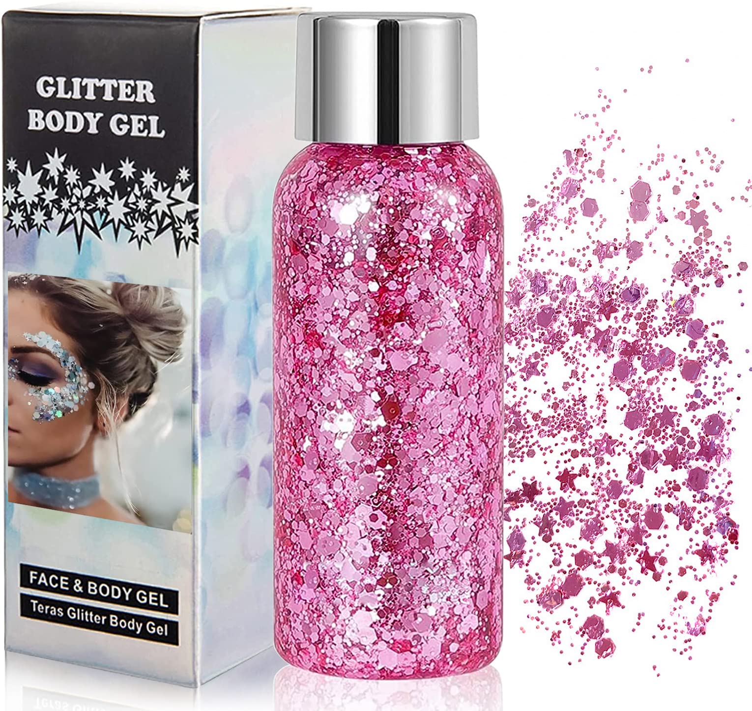 Glam'Up Paris Glitzergel Nr. 2 Money Money – Glitterndes Make-up Für Gesicht & Körper, Wasserfest, Langanhaltend