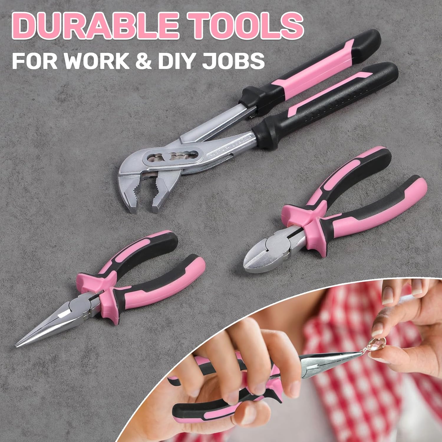 Tool Kit,220 Pcs Tool Kits for Home with Tool Storage Bag, Tools Set for Beginner,Includes Spanner, Hammer, DIY Tools Kits for Garden/Office/House Repair 9 81KLOTfU2HL. AC SL1500