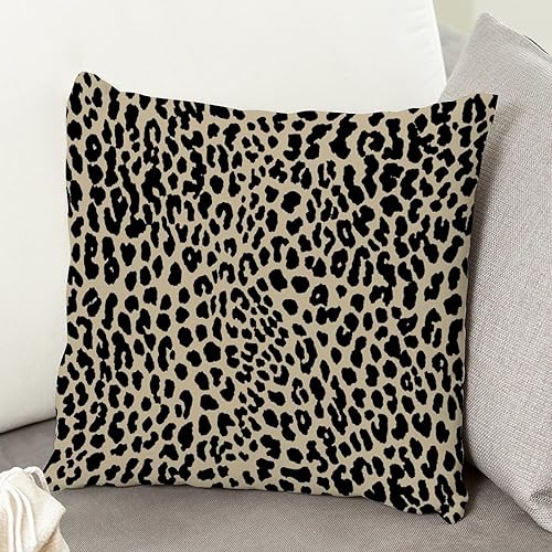 Vista 79 de Funda de cojín decorativa con estampado de guepardo verde peridoto para sofá, funda de almohada verde crema con estampado de leopardo a cuadros